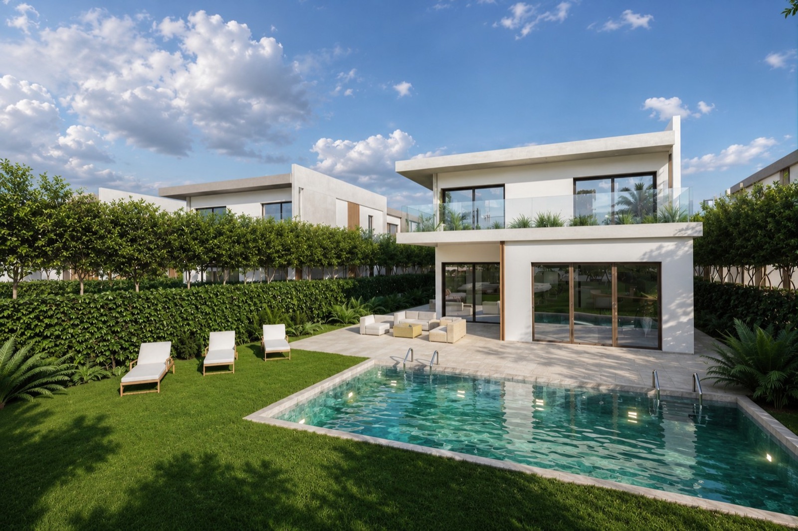 Villa contemporaine avec piscine et jardin