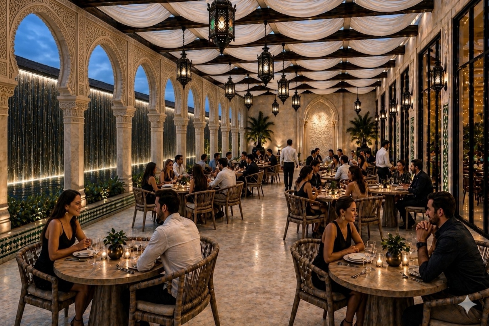 Salle de restaurant à l’ambiance contemporaine